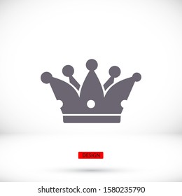 Crown Icon in trendy flat style isolated on grey background. Crown symbol for your web site design, logo, app, UI. Vector illustration