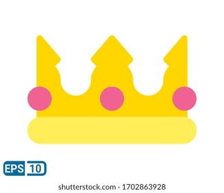 Crown icon in trendy flat style. Editable color. EPS 10