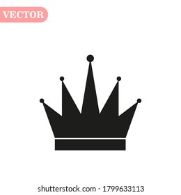 Icono de la corona en estilo plano de moda aislado en fondo gris. Símbolo de la corona para el diseño de tu sitio web, logotipo, aplicación, interfaz de usuario. Ilustración del vector,