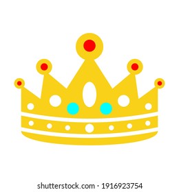 Icono de la corona en estilo plano de moda aislado en fondo blanco. Símbolo de la corona para el diseño de tu sitio web, logotipo, aplicación, interfaz de usuario. Ilustración vectorial.