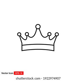 Icono de la corona en estilo plano de moda aislado en fondo blanco. Símbolo de la corona para el logotipo de diseño de su sitio web.