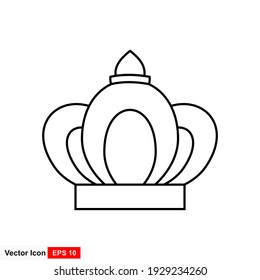 Icono de la corona en estilo plano de moda aislado en fondo blanco. Símbolo de la corona para el diseño de tu sitio web, logotipo, aplicación, interfaz de usuario. Ilustración vectorial.
