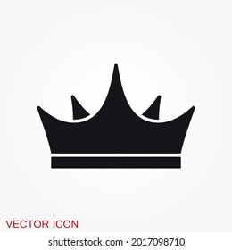 Crown Icon in trendy flat style isolated on background.