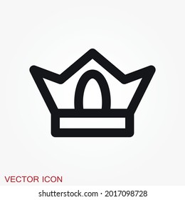 Crown Icon in trendy flat style isolated on background.