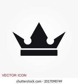 Crown Icon in trendy flat style isolated on background.
