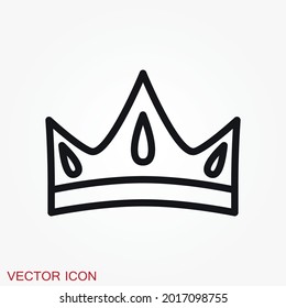 Crown Icon in trendy flat style isolated on background.