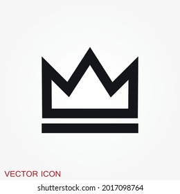 Crown Icon in trendy flat style isolated on background.