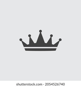 Crown Icon in trendy flat style isolated on grey background. Crown symbol for your web site design, logo, app, UI. Vector illustration