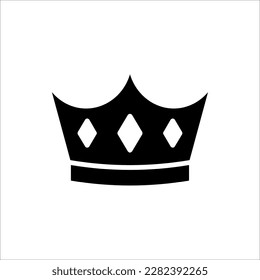 Icono de la corona en estilo plano de moda. Símbolo de la corona para el diseño de tu sitio web, logotipo, aplicación, interfaz de usuario. Ilustración del vector sobre fondo blanco
