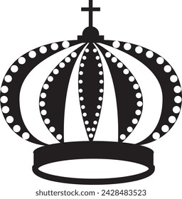 Crown Icon in trendy flat style isolated on background.