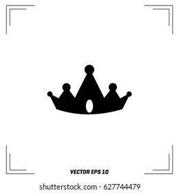 Crown Icon in trendy flat style isolated