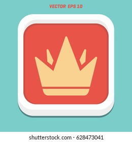 Crown Icon in trendy flat style isolated