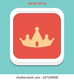 Crown Icon in trendy flat style isolated