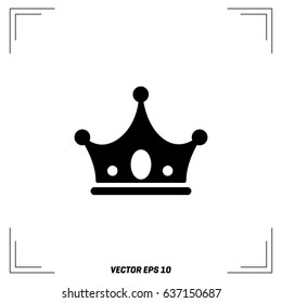 Crown Icon in trendy flat style isolated