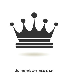 Crown Icon in trendy flat style. Monarchy authority and royal symbols. Monochrome vintage antique icons. Crown symbol for your web site design, logo, app, UI. Vector illustration, EPS10