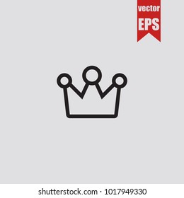 Crown icon in trendy isolated on grey background.Vector illustration.