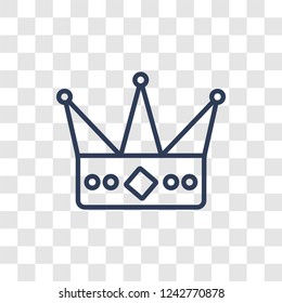 Crown icon. Trendy linear Crown logo concept on transparent background from Luxury collection