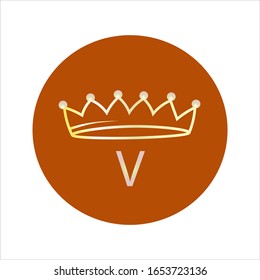 Crown Icon in a trendy linear style. Crown symbol for your website design, logo, app, user interface. Vector illustration, EPS10. Orange