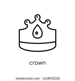Crown icon. Trendy modern flat linear vector Crown icon on white background from thin line Luxury collection, editable outline stroke vector illustration
