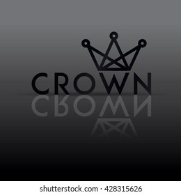 Crown icon with typography. Elegant minimal style icon. Can be used as logo. Vector illustration.
