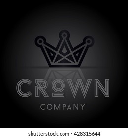 Crown icon with typography. Elegant minimal style icon. Can be used as logo. Vector illustration.