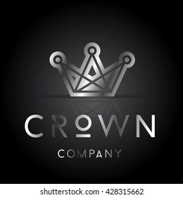 Crown icon with typography. Elegant minimal style icon. Can be used as logo. Vector illustration.