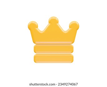 Crown icon vector 3d rendering element