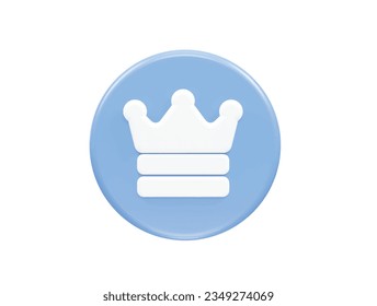Crown icon vector 3d rendering element