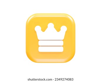 Crown icon vector 3d rendering element