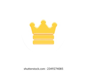 Crown icon vector 3d rendering element