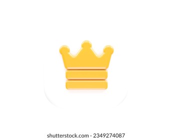 Crown icon vector 3d rendering element