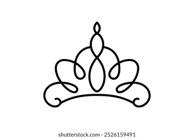 Crown icon vector aesthetics thin line sign. Outline Crown Isolated Contour Symbol Illustration for your web and mobile app design logo concept