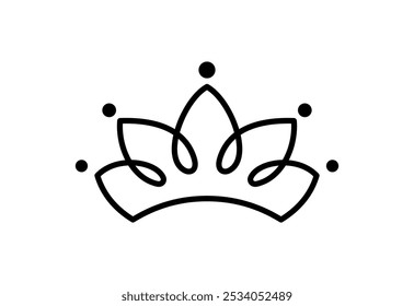 Crown icon vector aesthetics thin line sign logo. Outline Crown Isolated Contour Symbol Illustration for your web and mobile app design logo concept