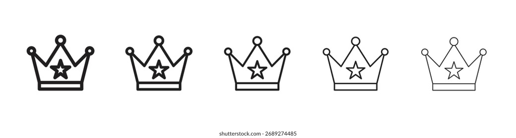 Crown icon vector Art line Illustrations collection