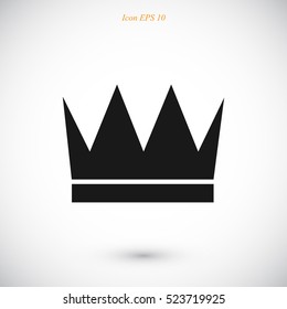 crown icon, vector best flat icon, EPS