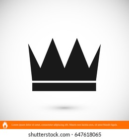 crown icon, vector best flat icon, EPS