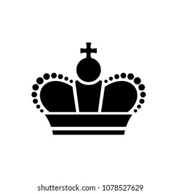 Crown icon vector black