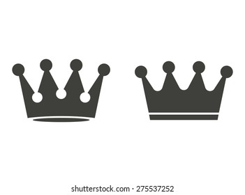 Crown icon - vector icon in black on a white background.