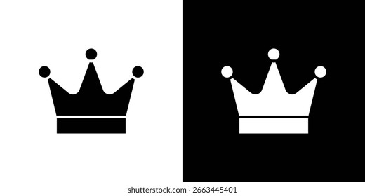 Ilustraciones del Clipart del Vector del icono de la corona en estilo plano