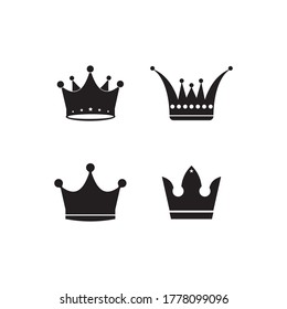 Plantilla de ilustración de diseño de vectores de iconos de corona
