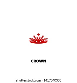 crown icon. crown vector design. sign design. red color