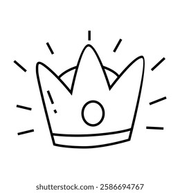 crown Icon vector design template and illustration with editabale stroke