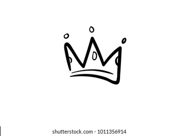crown icon vector doodle