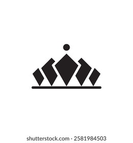 Crown icon Vector flat thin line illustration