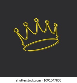 Crown icon, vector illustration design. Neon logo collection.
