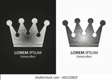 Crown  icon. Vector Illustration. Design  logo element. Isolated on black and white background.