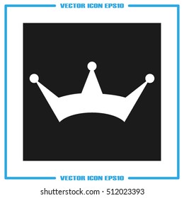 Crown icon vector illustration eps10. Isolated badge  flat design for website or app - stock graphics