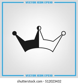 Crown icon vector illustration eps10. Isolated badge  flat design for website or app - stock graphics