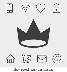 crown icon vector illustration. Flat design style
