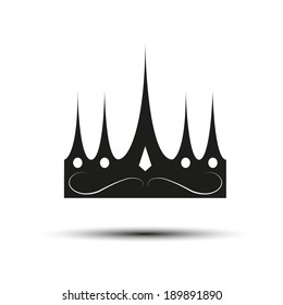 crown icon, vector illustration. Flat design style
